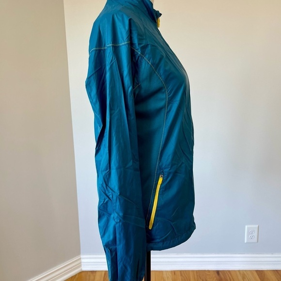 Merrell Size Small zippered up the front Wind Breaker jacket teal outdoor rain - Picture 10 of 16